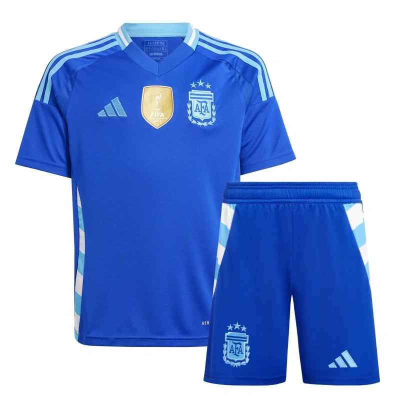 Kit Seleção Argentina Away 2024 Conjunto Infantil (Versão Torcedor)