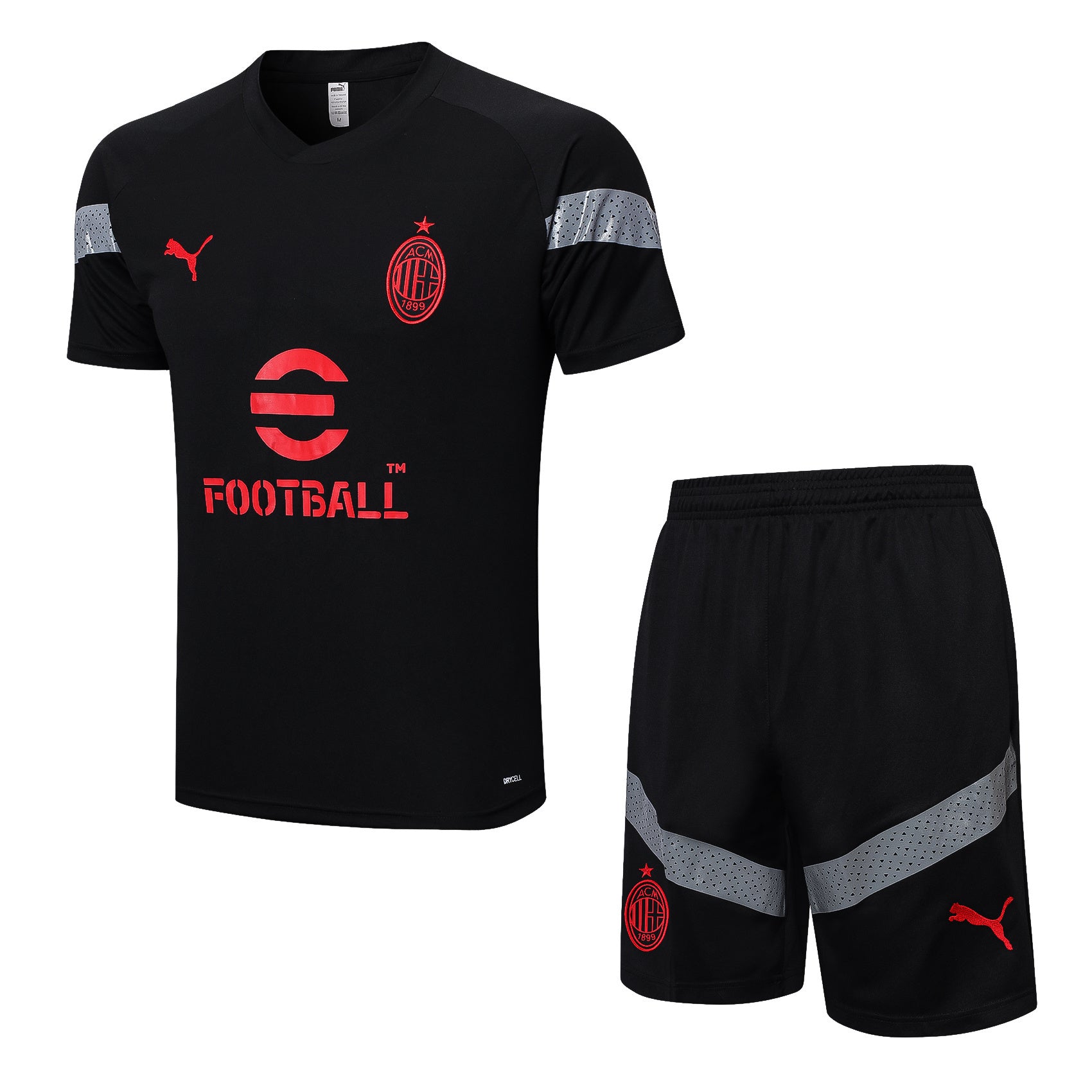 Kit Pre-Treino AC Milan Conjunto Adulto/Infantil (Versão Torcedor)
