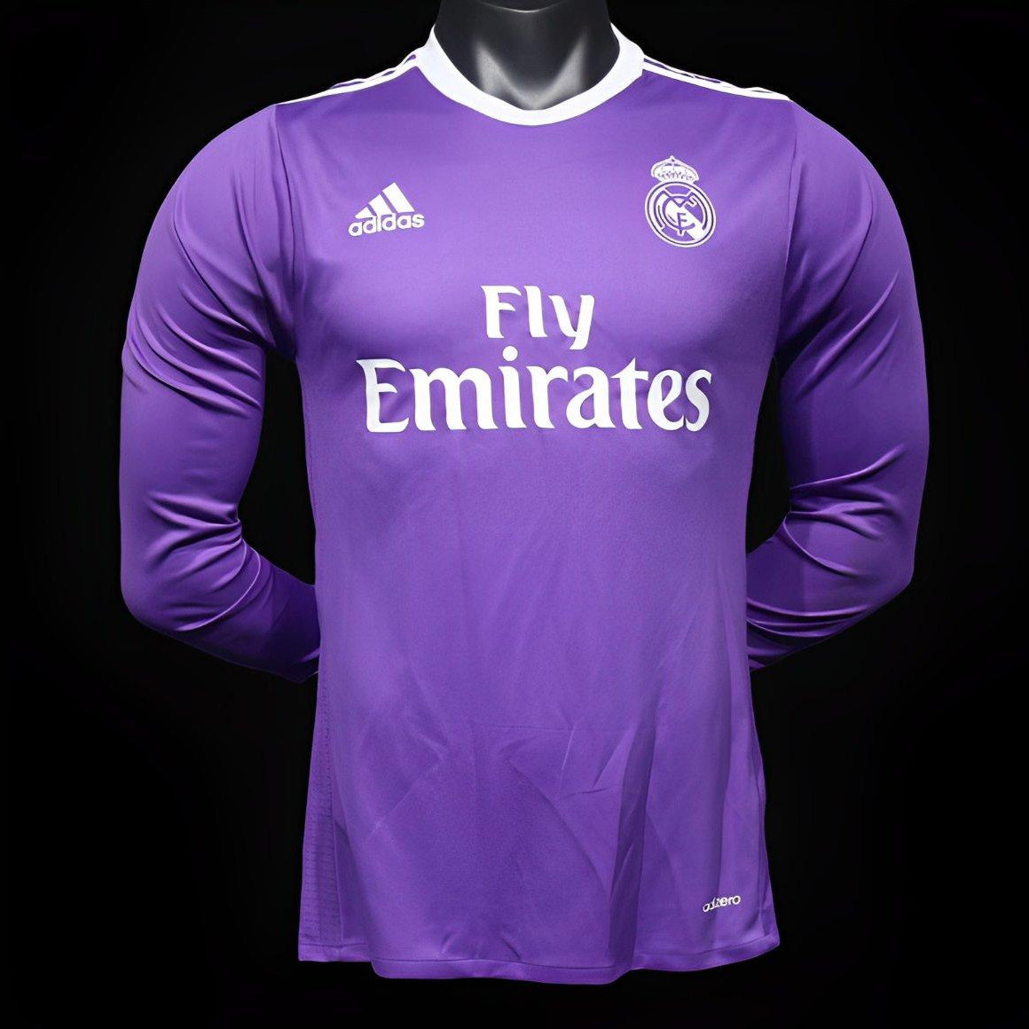 Camisa Real Madrid Away 16/17 (Versão Manga Longa Jogador Retrô)