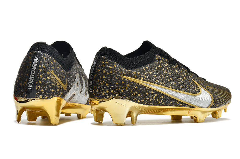 Chuteira de Campo Nike AIR Zoom Mercurial Vapor 15 Elite Black and Gold Nugget| Football Boots