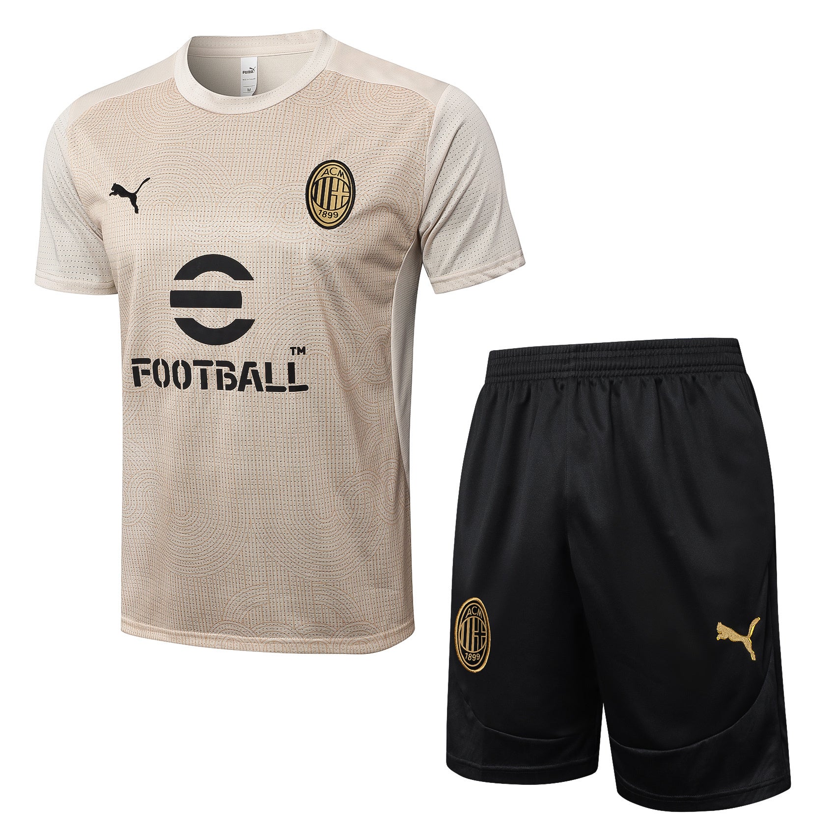 Kit Pre-Treino AC Milan Conjunto Adulto/Infantil (Versão Torcedor)