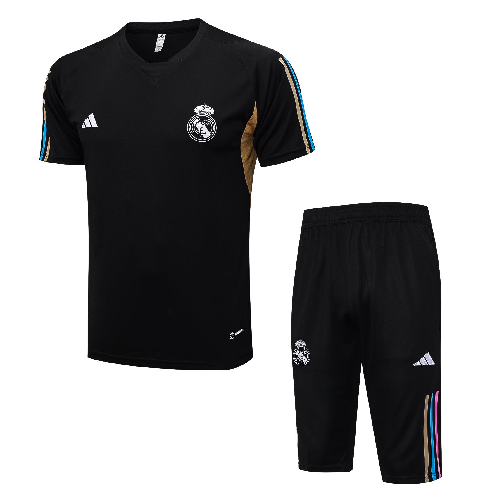 Kit Pre-Treino Real Madrid CF Conjunto Adulto/Infantil (Versão Torcedor)