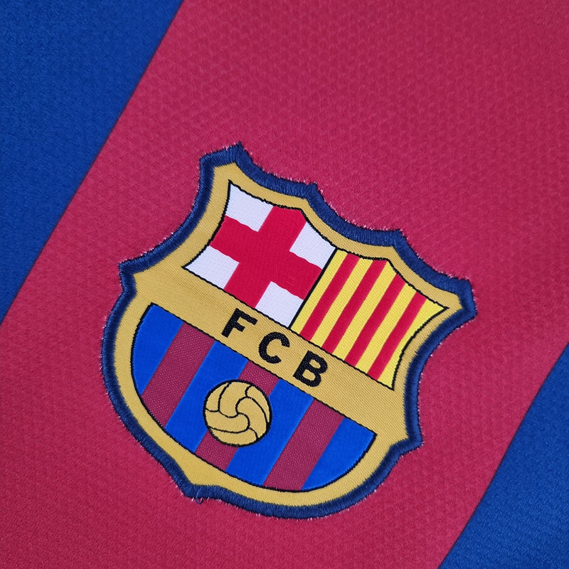 Camisa Barcelona Home 10/11 (Versão Manga Longa Retrô)
