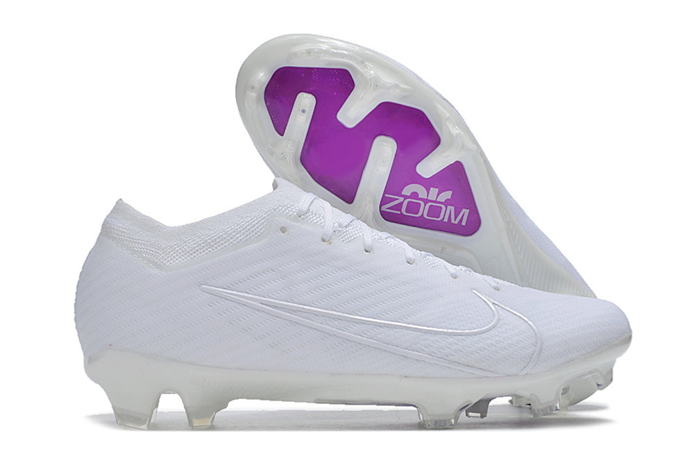 Chuteira de Campo Nike Air Zoom Mercurial Vapor 15 Elite FG All White| Football Boots