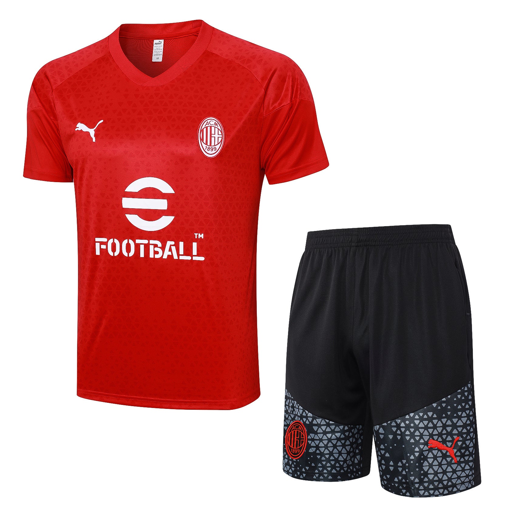 Kit Pre-Treino AC Milan Conjunto Adulto/Infantil (Versão Torcedor)