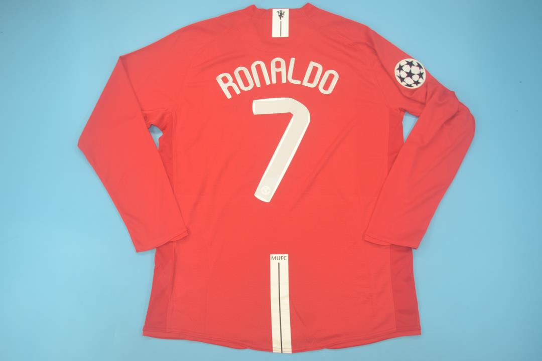 Camisa Manchester United Home 07/09 (Versão Manga Longa Retrô)