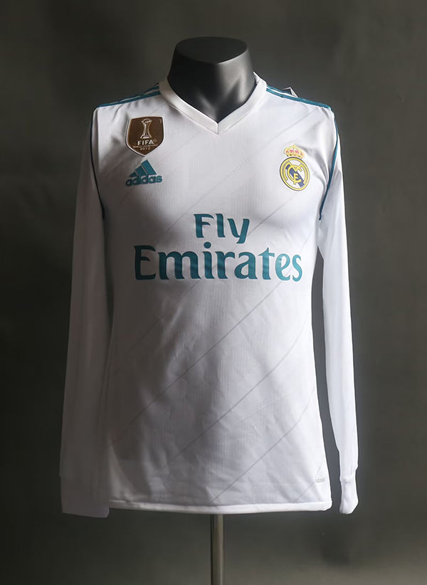 Camisa Real Madrid Home 17/18 (Versão Manga Longa Jogador Retrô)