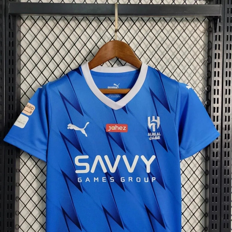 Kit Al Hilal Home 23/24 Conjunto Infantil (Versão Torcedor)
