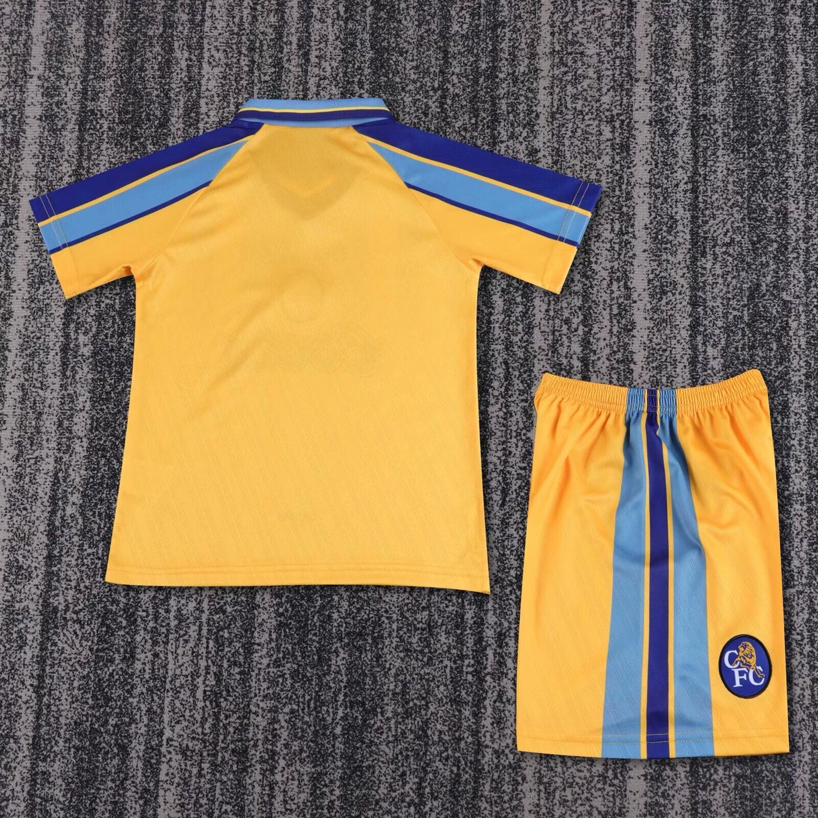 Kit Chelsea F.C. Away 1995/1997 Conjunto Infantil (Versão Torcedor Retro)