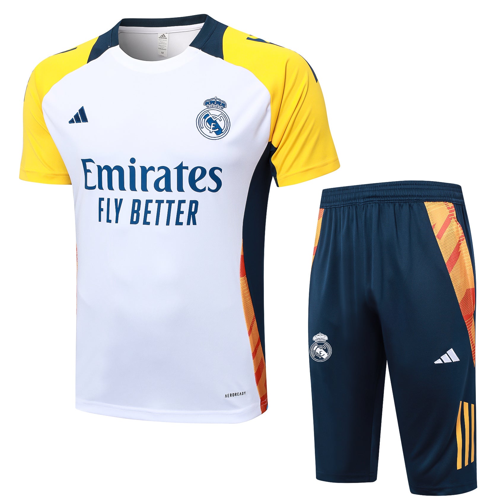 Kit Pre-Treino Real Madrid CF Conjunto Adulto/Infantil (Versão Torcedor)