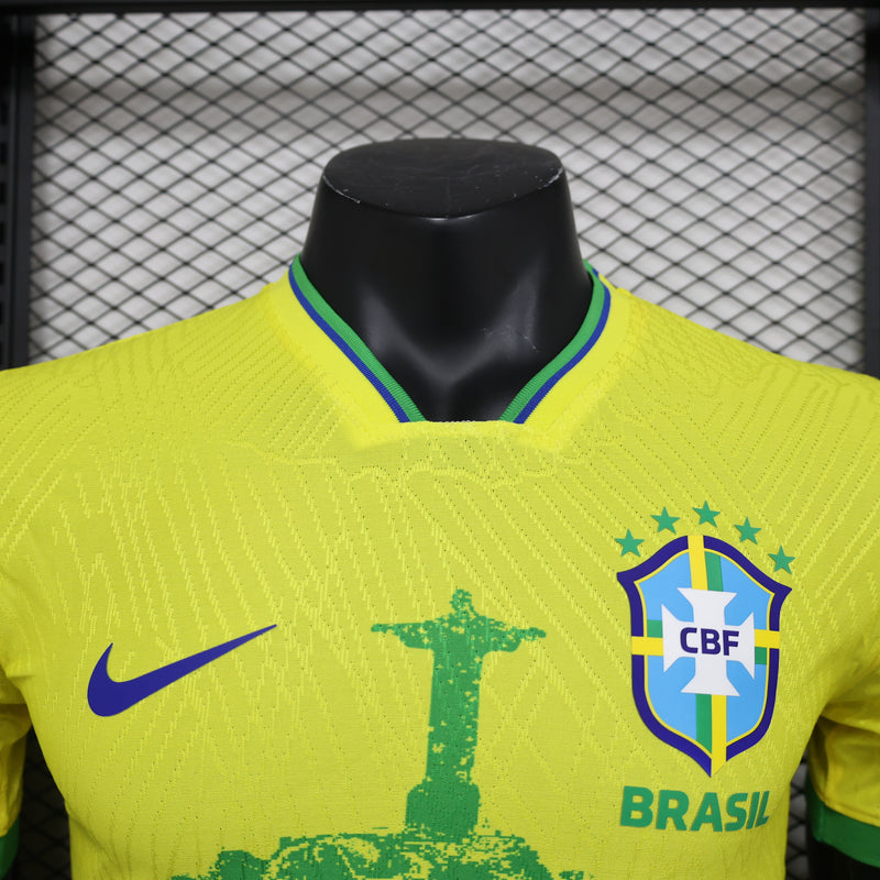 Camisa Seleção do Brasil Verde-Amarelo "CRISTO" 23/24 (Versão Jogador) | EDIÇÃO ESPECIAL
