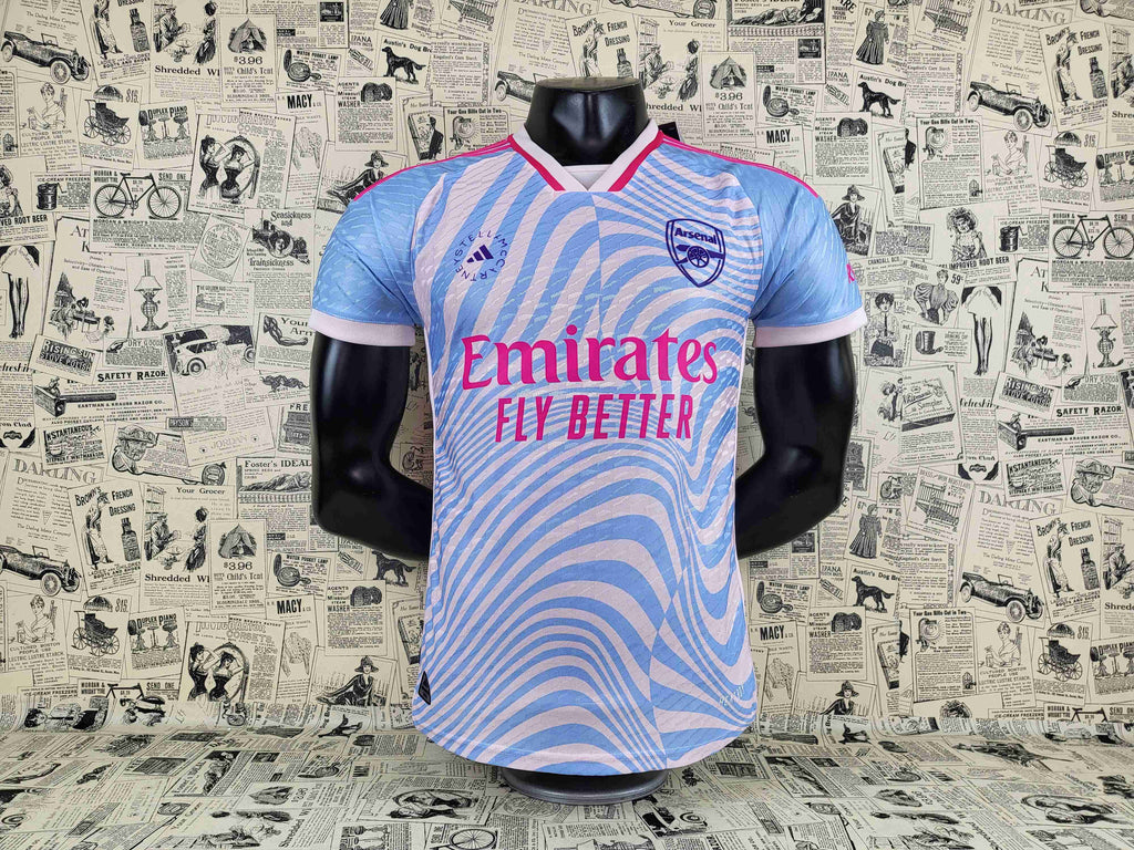 Camisa Arsenal F.C. "Blue Pink" 23/24 (Versão Jogador) | EDIÇÃO ESPECIAL
