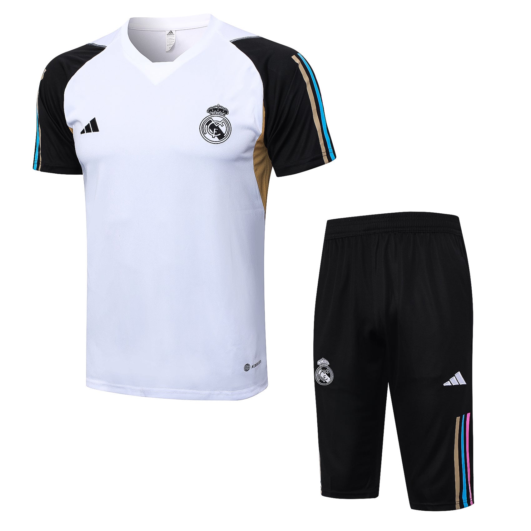 Kit Pre-Treino Real Madrid CF Conjunto Adulto/Infantil (Versão Torcedor)