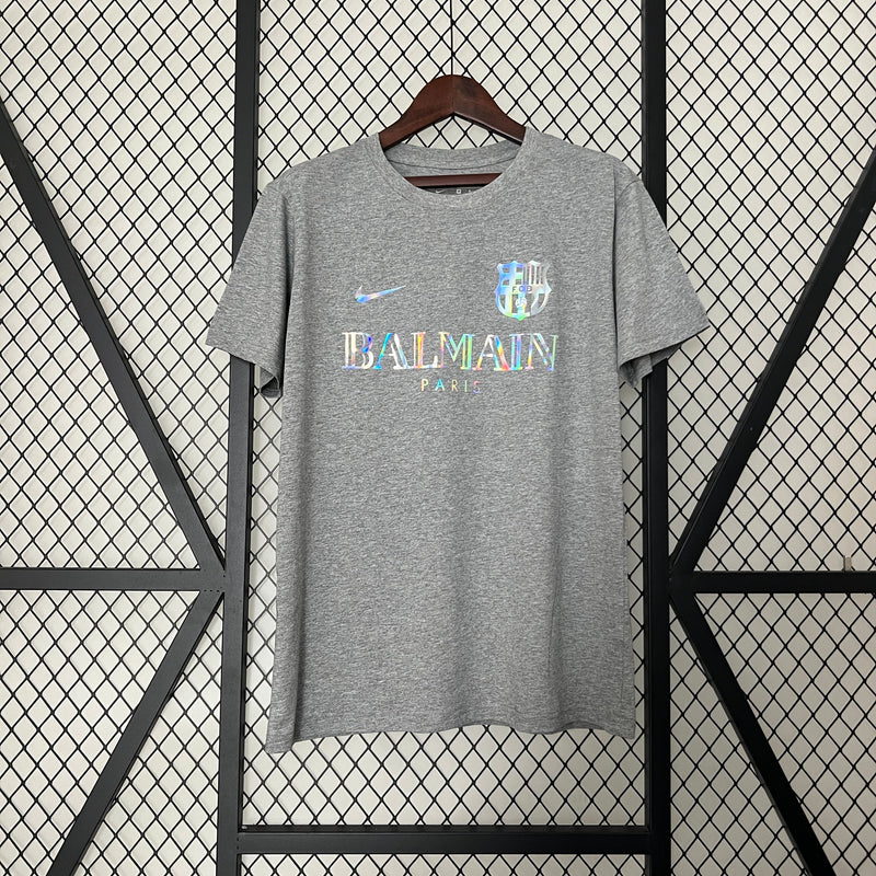 CAMISOLA BARCELONA EDIÇÃO ESPECIAL LIMITADA BALMAIN PARIS GRIS 24/25 homem