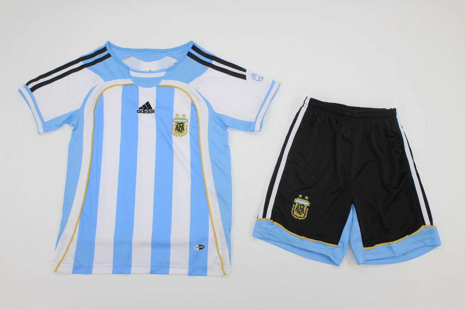 Kit Seleção Argentina Home 2006 Conjunto Infantil (Versão Retrô)