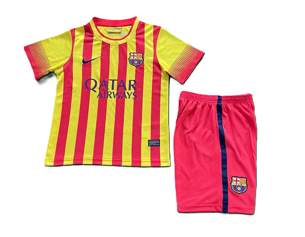 Camisa Barcelona Away 13/14 Conjunto Infantil (Versão Retrô)