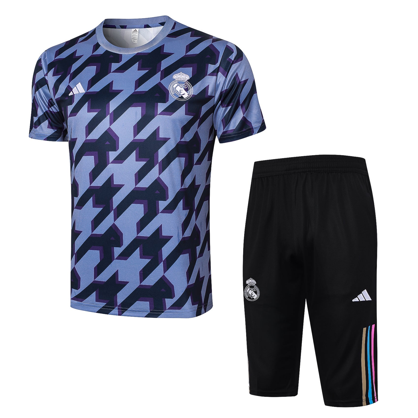 Kit Pre-Treino Real Madrid CF Conjunto Adulto/Infantil (Versão Torcedor)