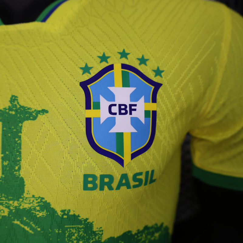 Camisa Seleção do Brasil Verde-Amarelo "CRISTO" 23/24 (Versão Jogador) | EDIÇÃO ESPECIAL