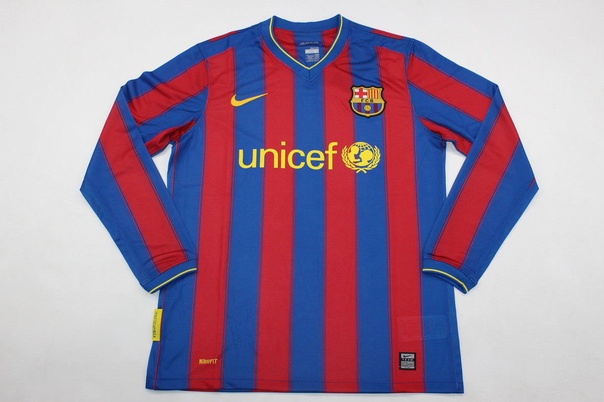 Camisa Barcelona Home 09/10 (Versão Manga Longa Retrô)