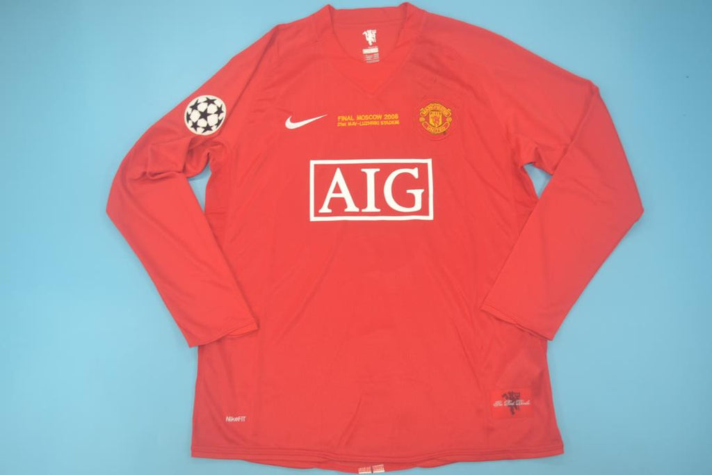 Camisa Manchester United Home 07/09 (Versão Manga Longa Retrô)