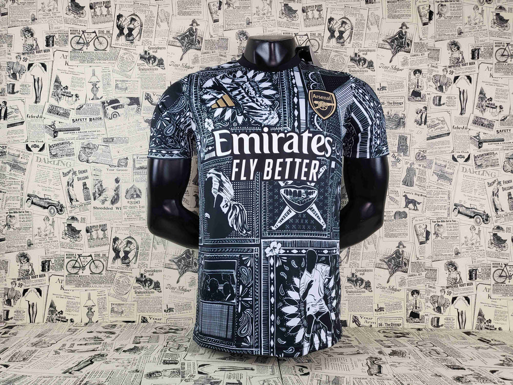 Camisa Arsenal F.C. "Black and White Style" 23/24 (Versão Torcedor) | EDIÇÃO ESPECIAL