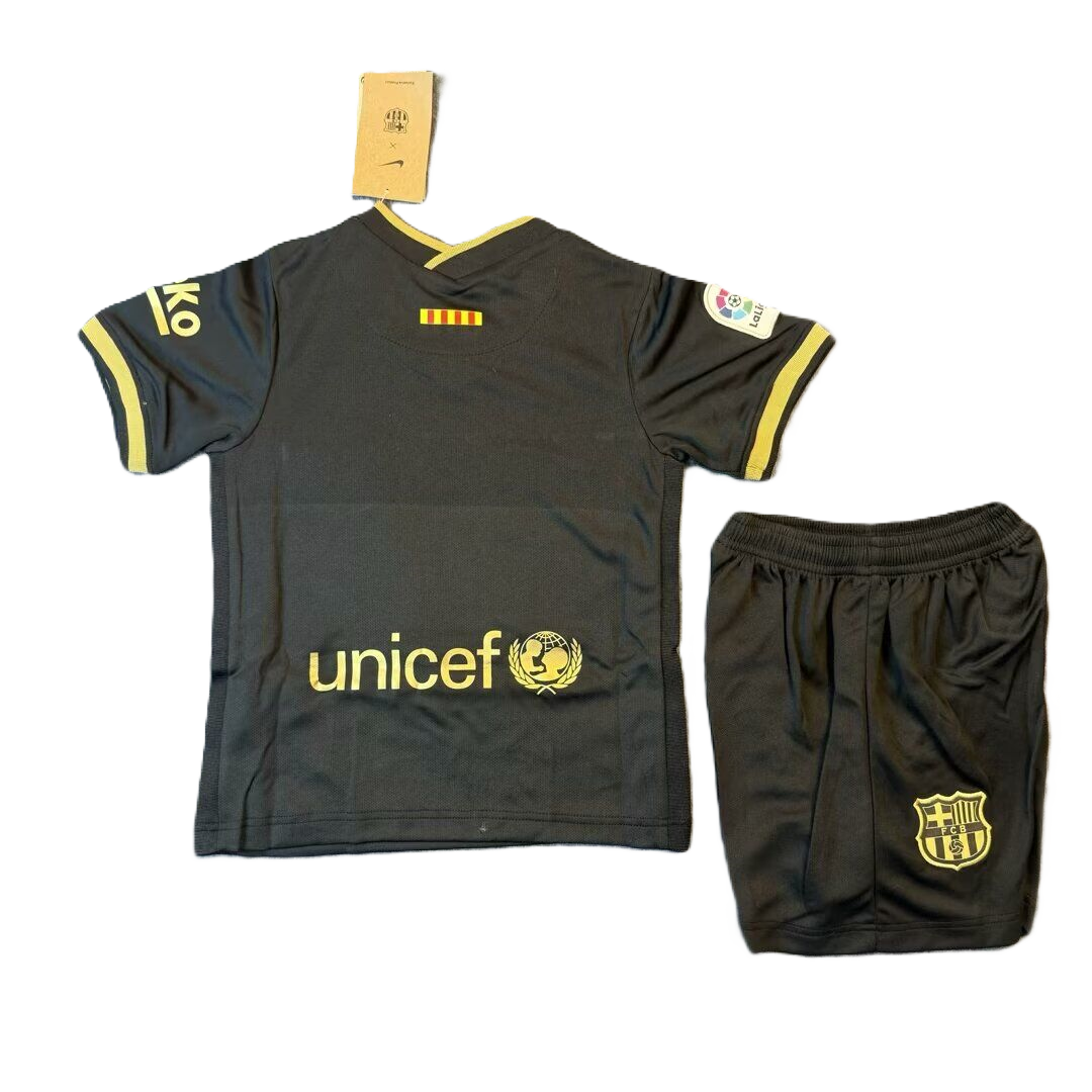Kit Barcelona Away 20/21 Conjunto Infantil (Versão Retrô)