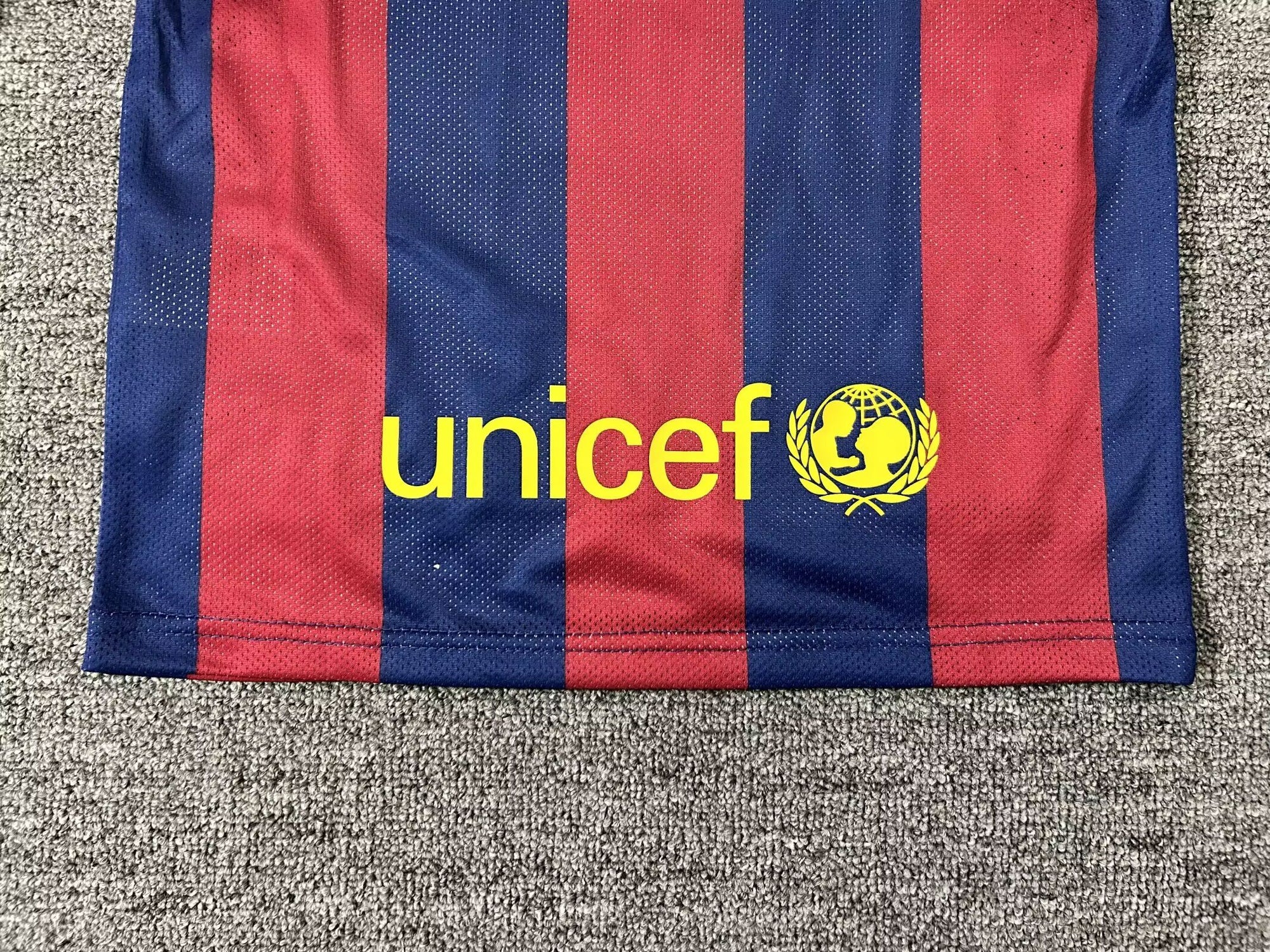Kit Barcelona Home 14/15 Conjunto Infantil (Versão Manga Longa Retrô)