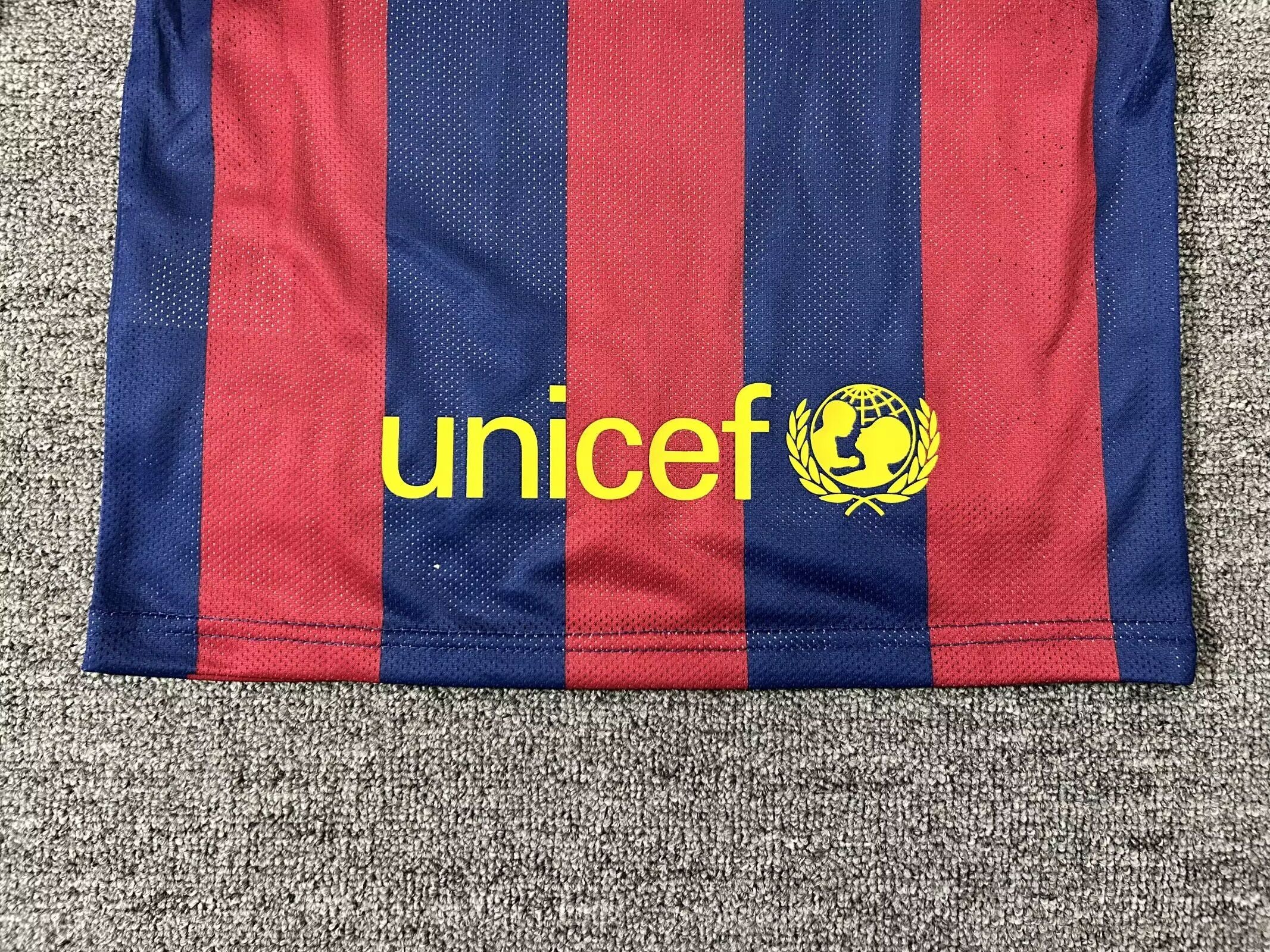 Kit Barcelona Home 14/15 Conjunto Infantil (Versão Manga Longa Retrô)