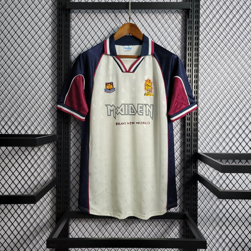 Camisa West Ham 1999 Retrô Iron Maiden - Branca