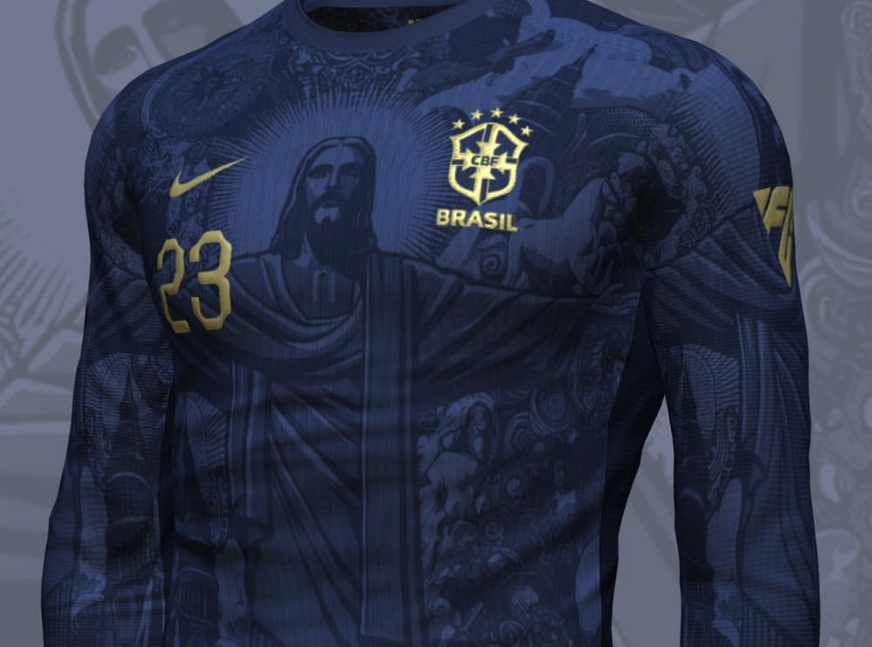 Camisa Seleção Brasileira "Cristo Azul" (Versão Manga Longa Jogador) | EDIÇÃO ESPECIAL