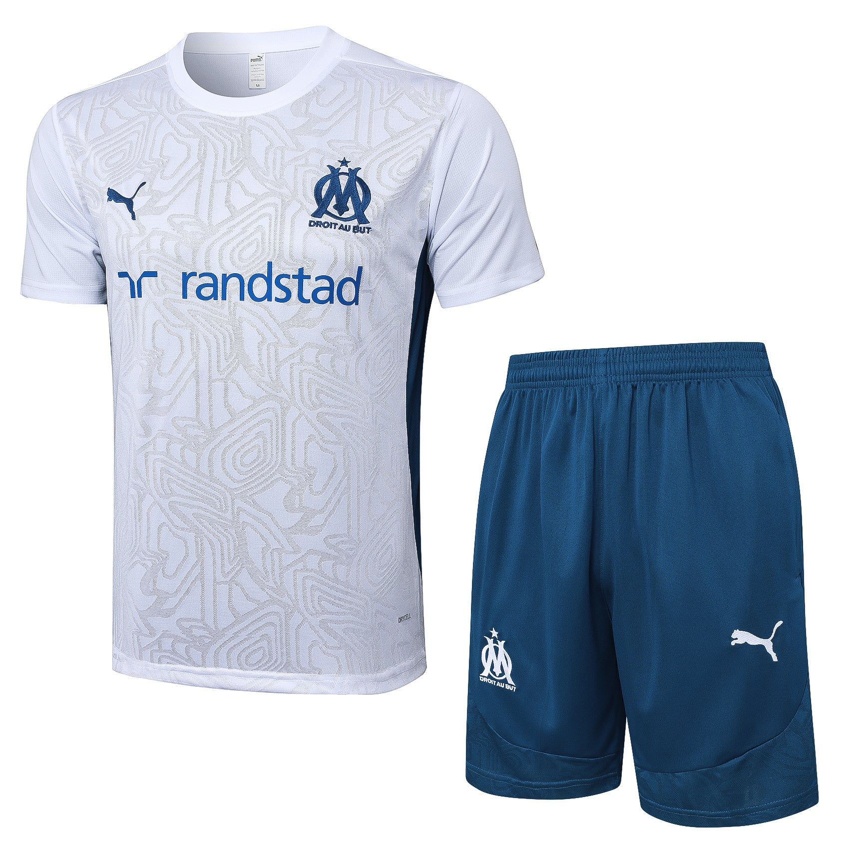 Kit Pre-Treino Olympique de Marseille Conjunto Adulto/Infantil (Versão Torcedor)