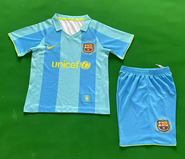 Kit Barcelona Away Conjunto Infantil 07/08 (Versão Retrô)