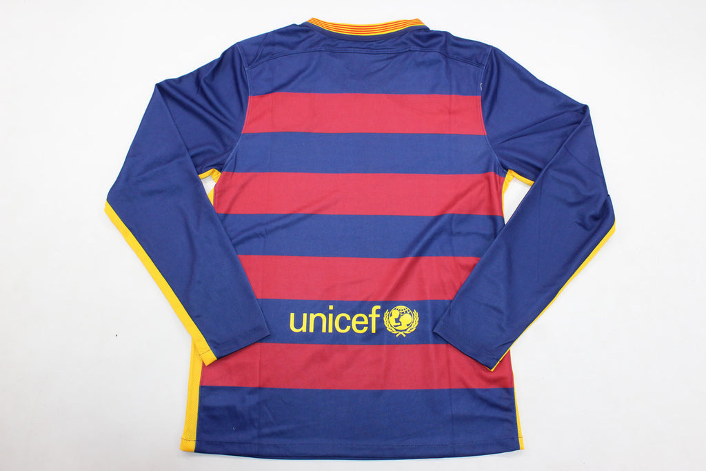 Camisa Barcelona Home 15/16 (Versão Manga Longa Retrô)