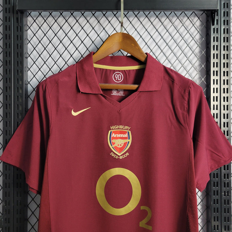 Camisa Arsenal Home 05/06 Retrô - Vinho