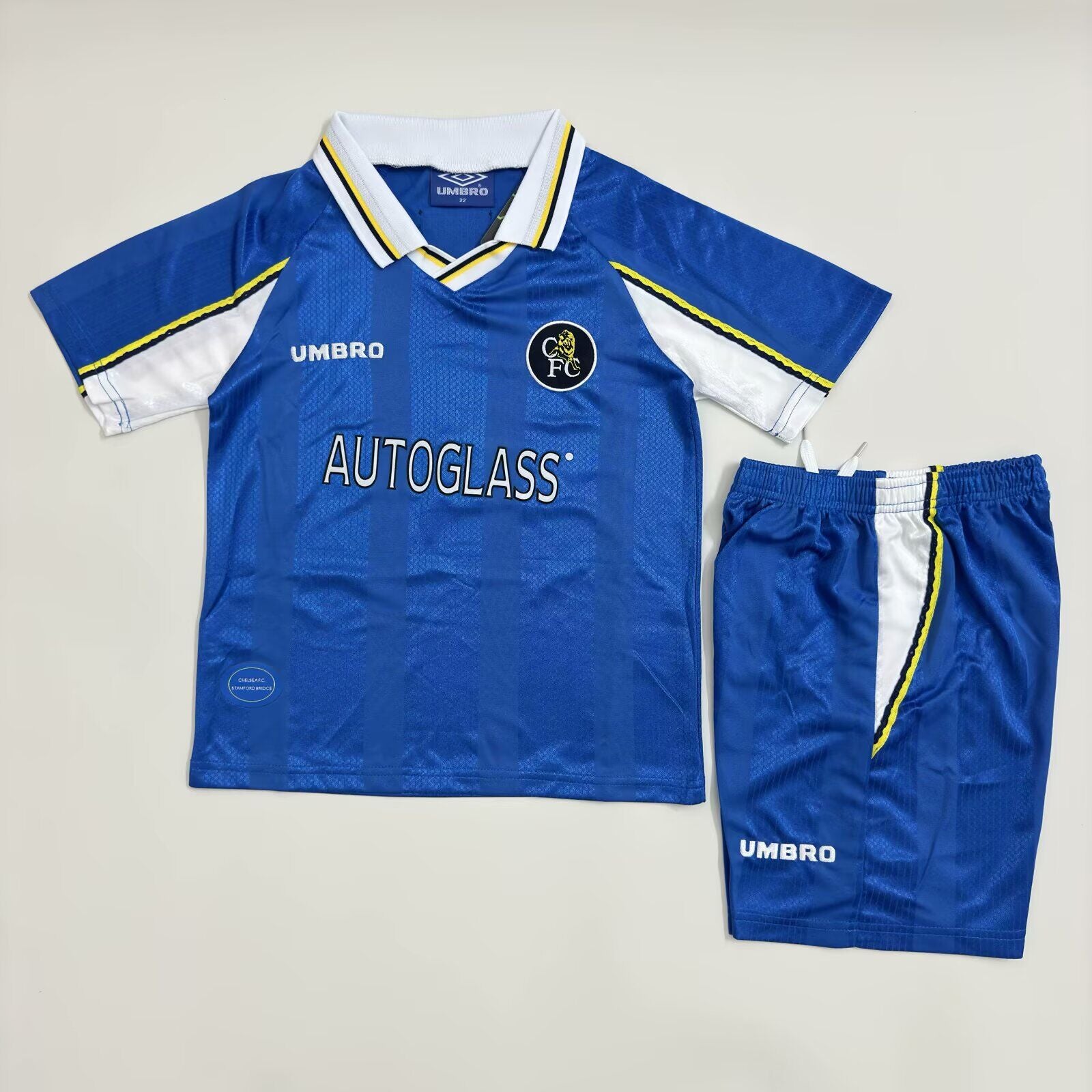Kit Chelsea F.C. Home 1997/1999 Conjunto Infantil (Versão Torcedor Retro)