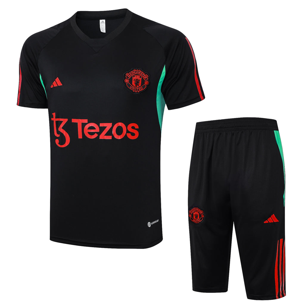 Kit Pre-Treino Manchester United F.C. Conjunto Adulto/Infantil (Versão Torcedor)