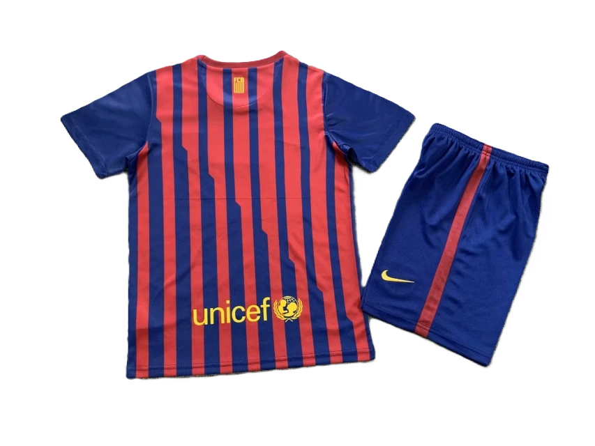 Kit Barcelona Home Conjunto Infantil 11/12 (Versão Retrô)