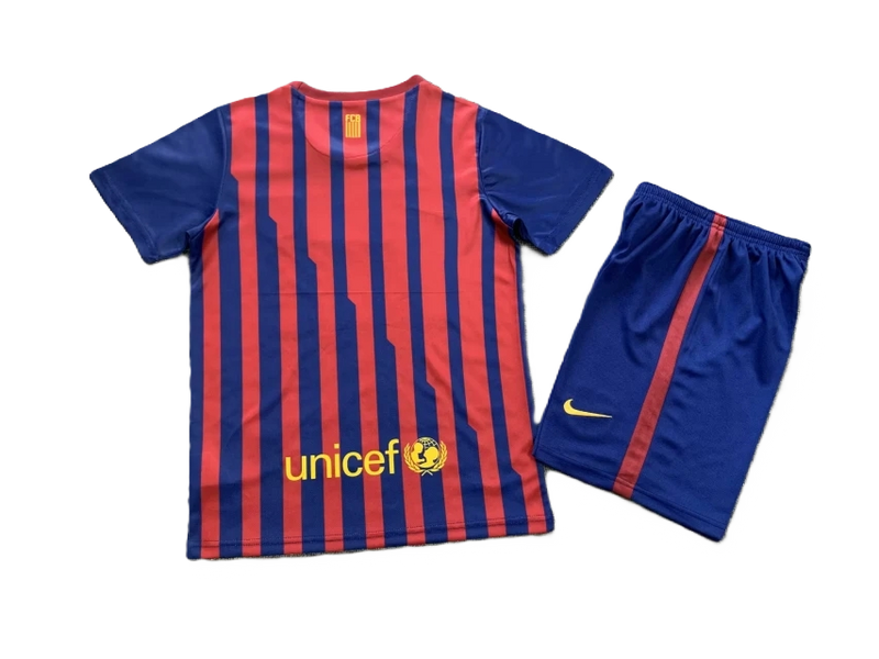 Kit Barcelona Home Conjunto Infantil 11/12 (Versão Retrô)