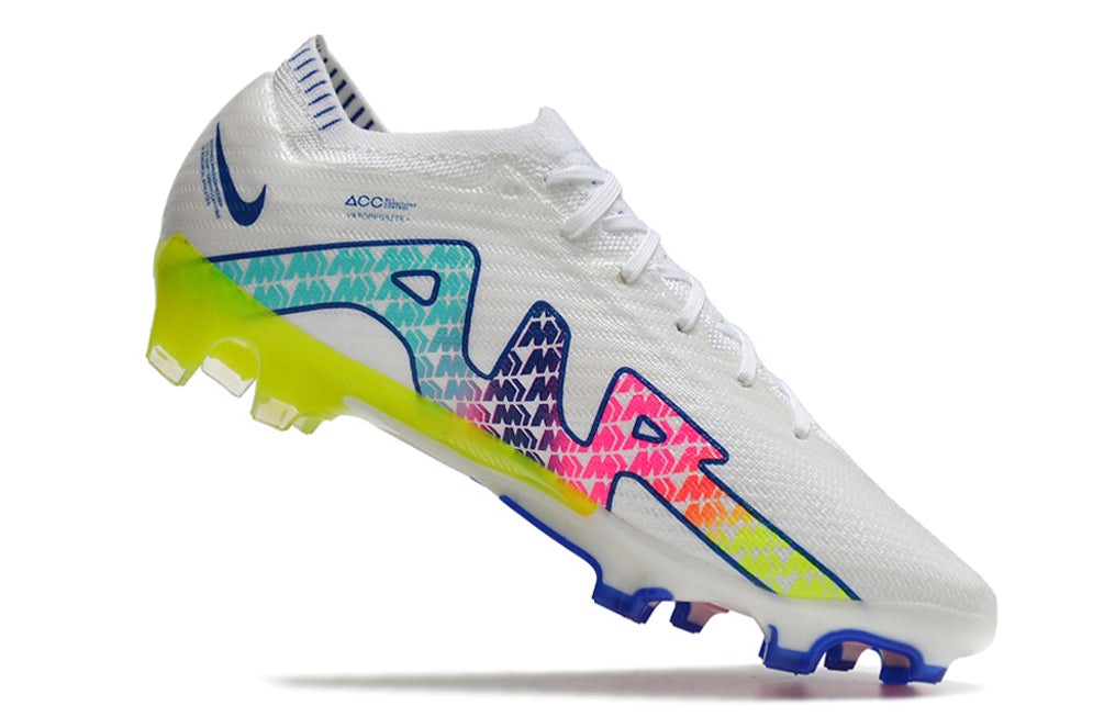 Chuteira de Campo Nike AIR Zoom Mercurial Vapor 15 Elite Branco e Colorido | Football Boots