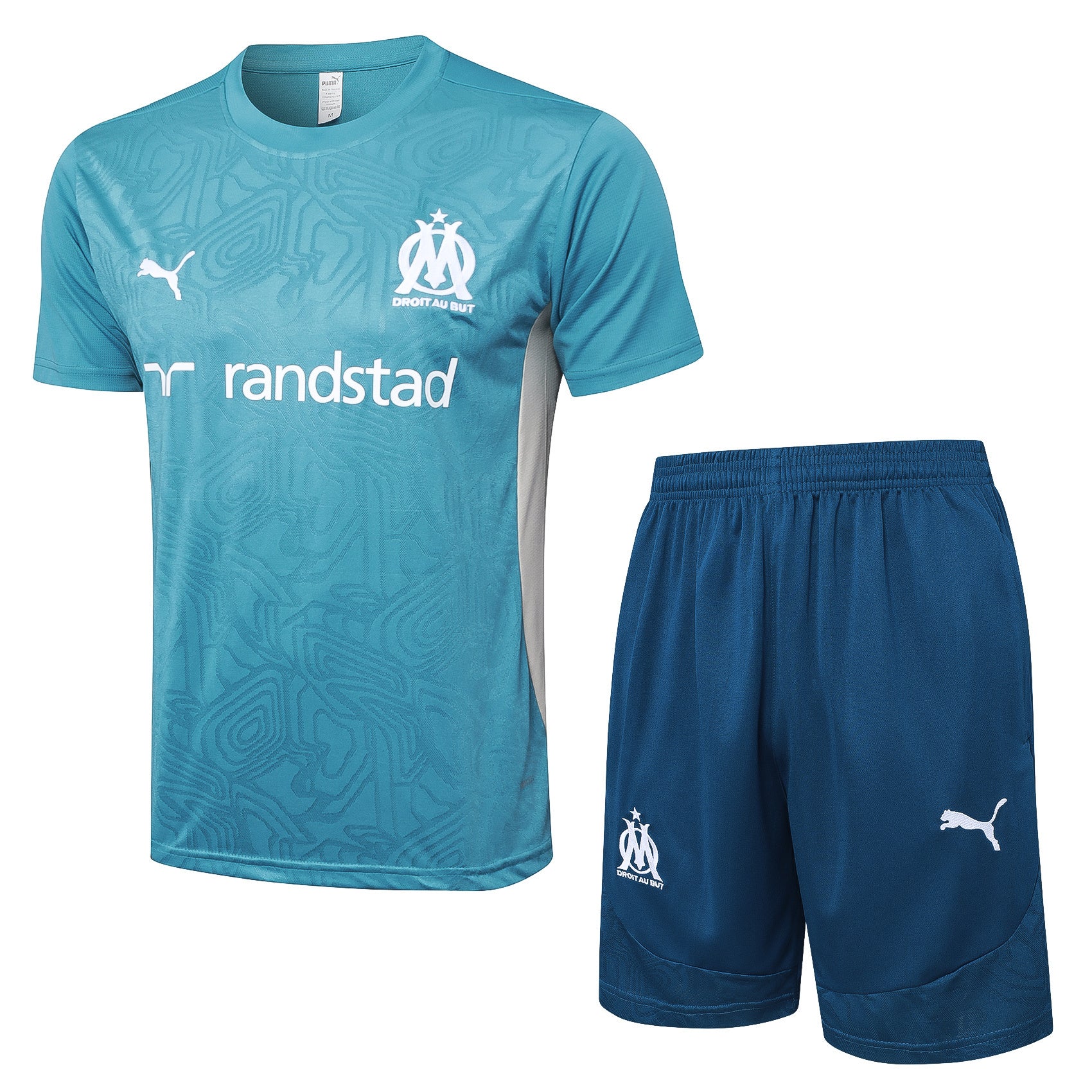 Kit Pre-Treino Olympique de Marseille Conjunto Adulto/Infantil (Versão Torcedor)