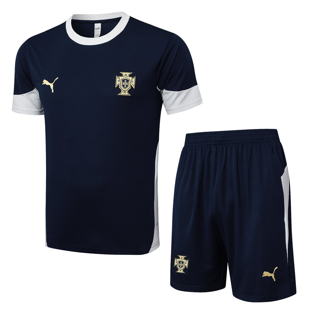 Kit Pre-Treino Seleção Portugal Conjunto Adulto/Infantil (Versão Torcedor)