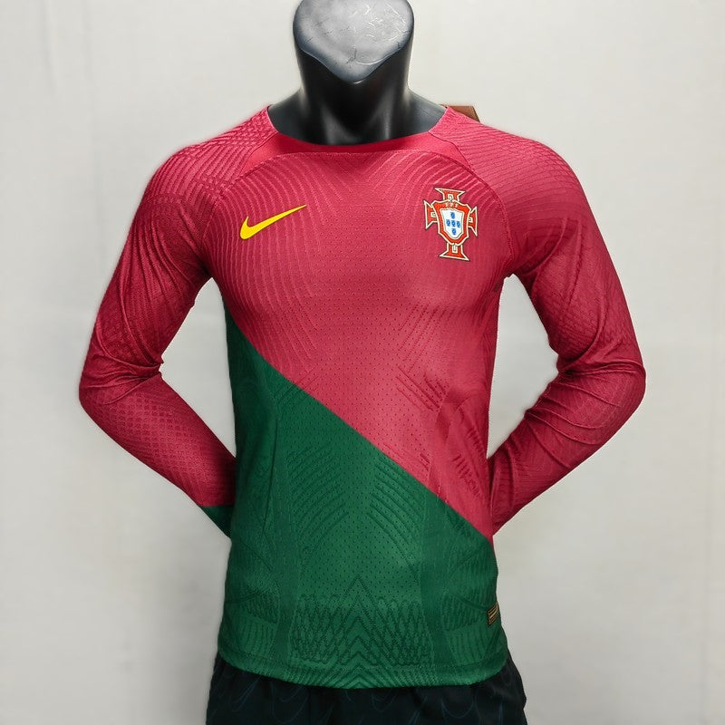 Camisa Seleção Portuguesa Home 2022 (Versão Manga Longa Jogador Retrô)