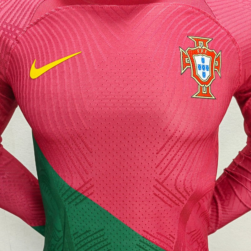 Camisa Seleção Portuguesa Home 2022 (Versão Manga Longa Jogador Retrô)
