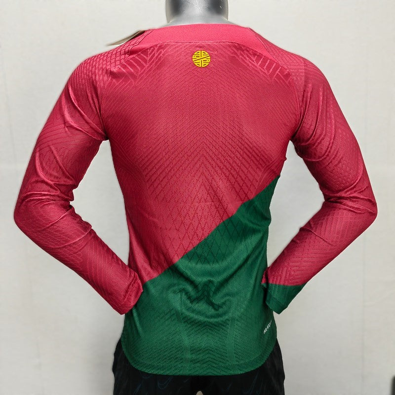 Camisa Seleção Portuguesa Home 2022 (Versão Manga Longa Jogador Retrô)