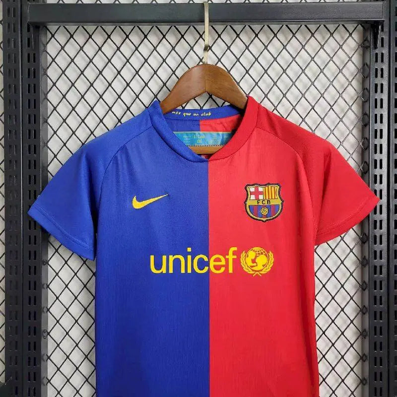 Kit Barcelona Home Conjunto Infantil 08/09 (Versão Retrô)