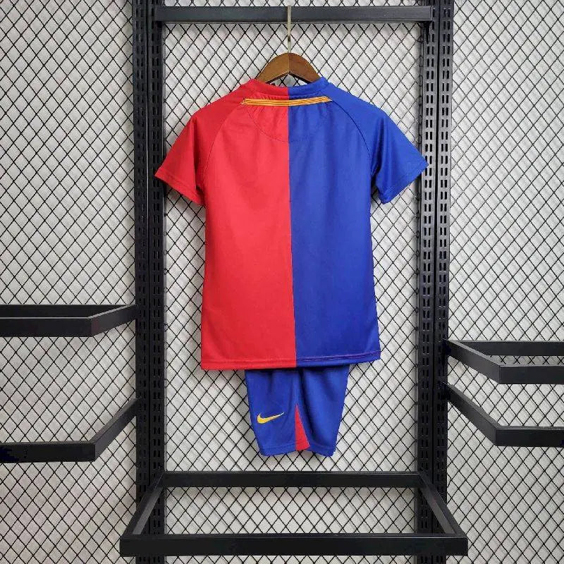 Kit Barcelona Home Conjunto Infantil 08/09 (Versão Retrô)