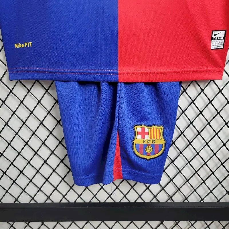 Kit Barcelona Home Conjunto Infantil 08/09 (Versão Retrô)