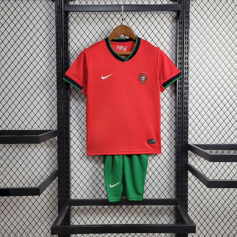 Kit Seleção Portuguesa Home 2024 Conjunto Infantil (Versão Torcedor)
