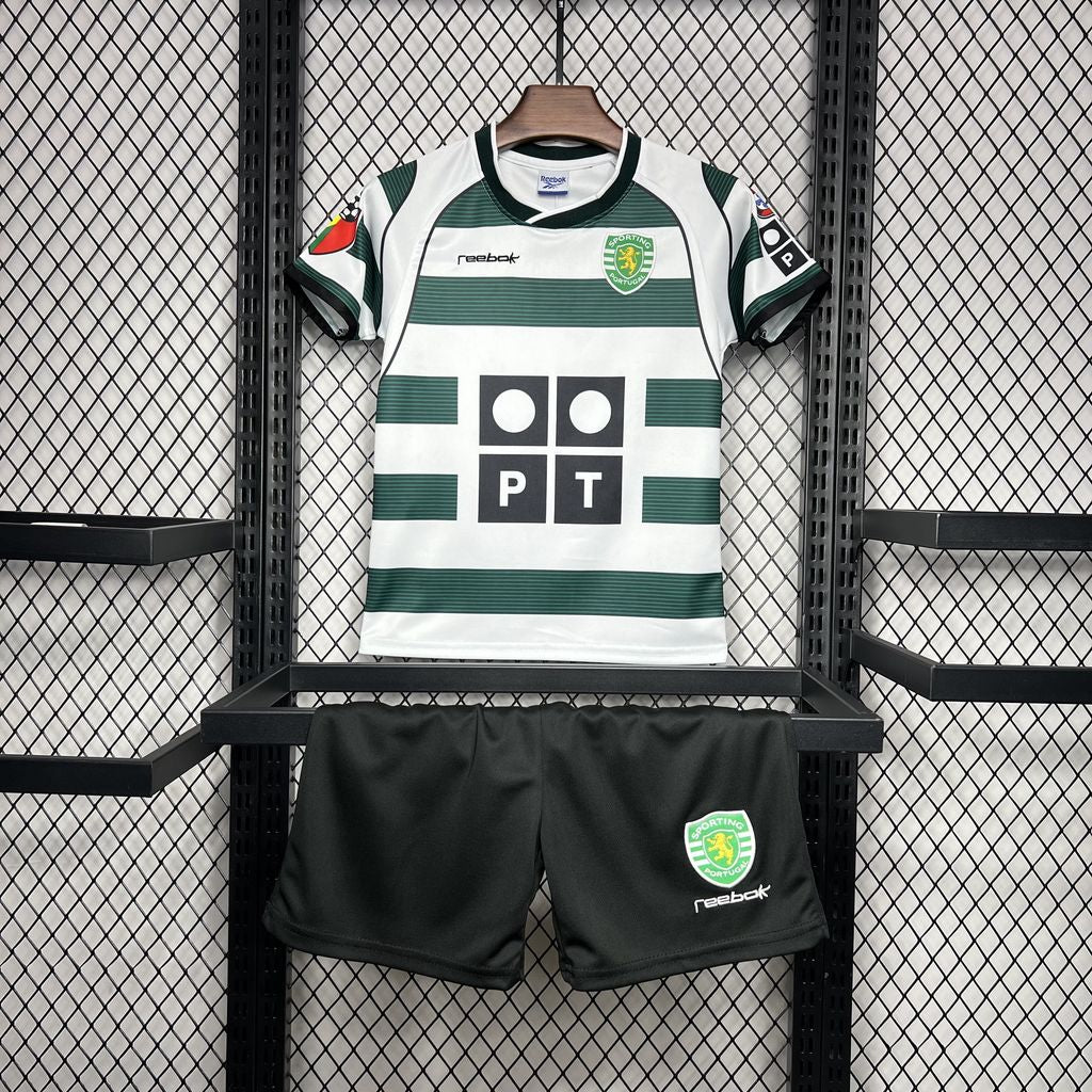 Camisa Sporting CP Home 02/03 Conjunto Infantil (Versão Retrô)