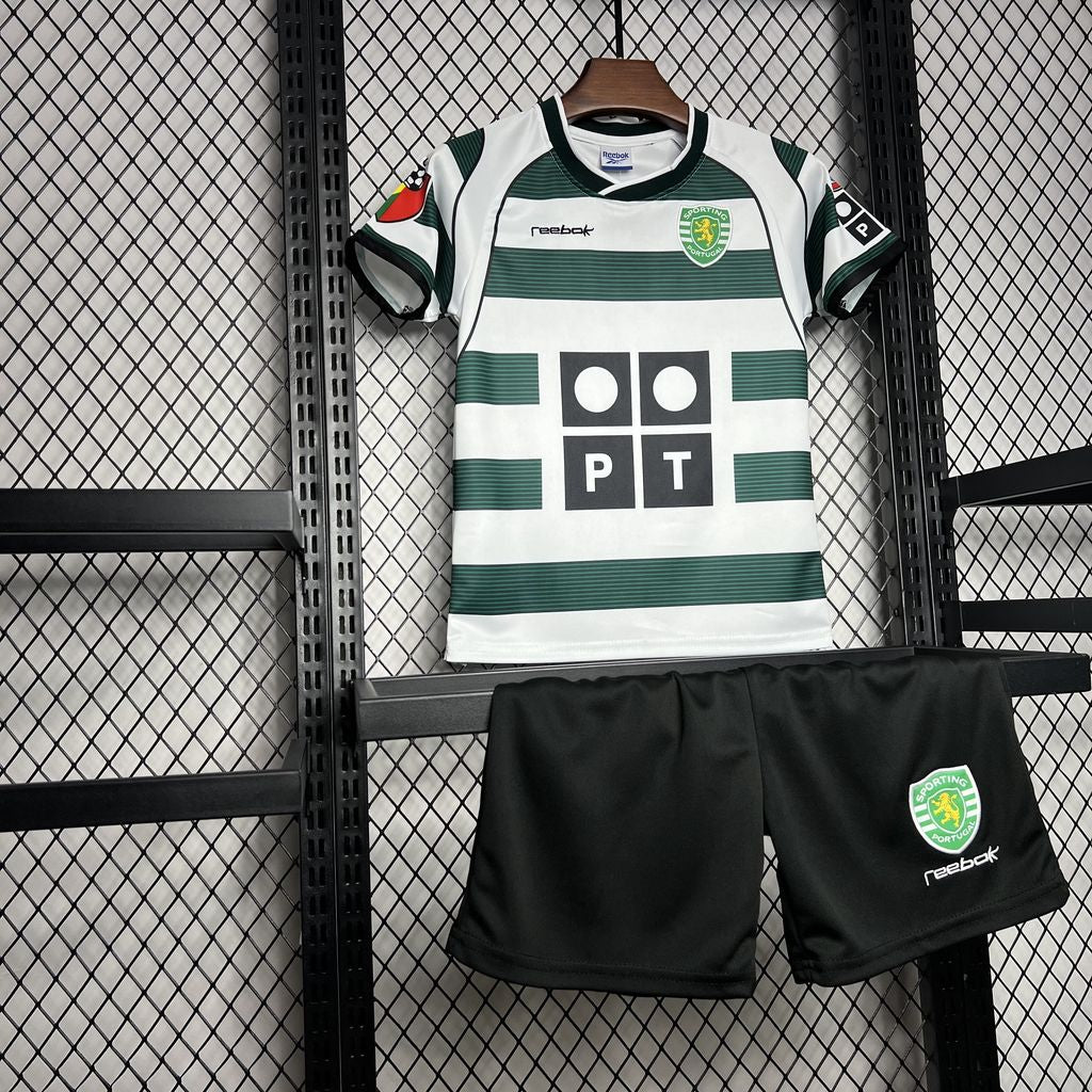 Camisa Sporting CP Home 02/03 Conjunto Infantil (Versão Retrô)